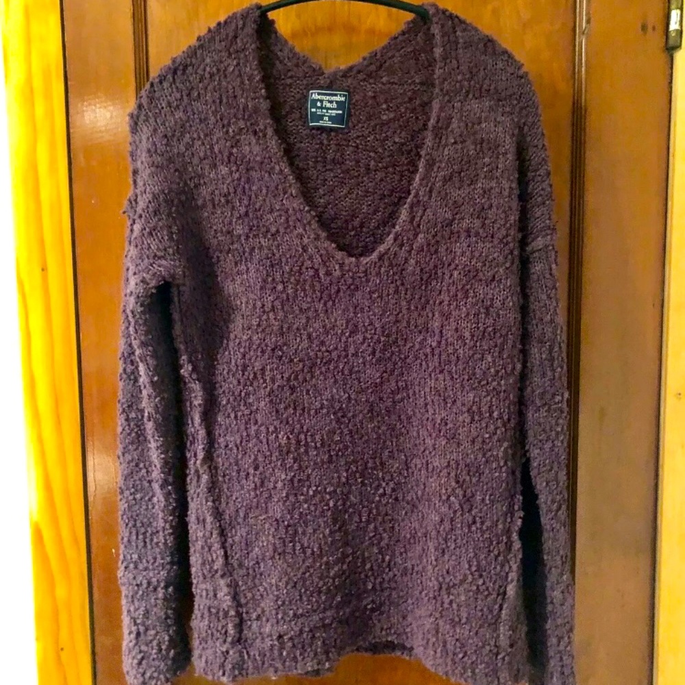 Abercombie & Fitch Purple Boucle Sweater